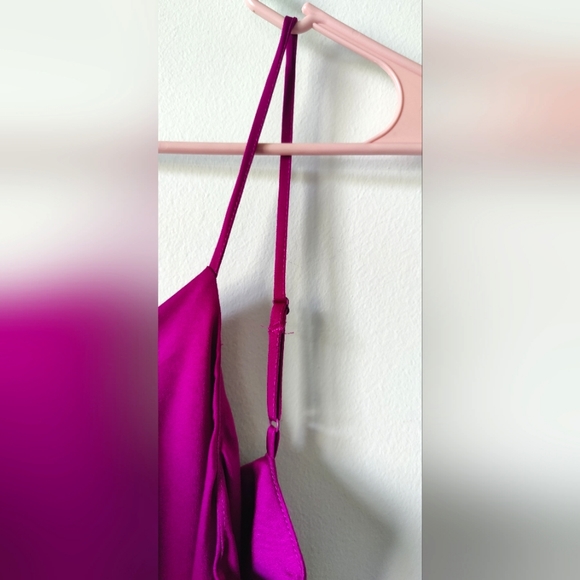 NWT DEX Fuschia  Berry Satin Slip Dress - Picture 8 of 10